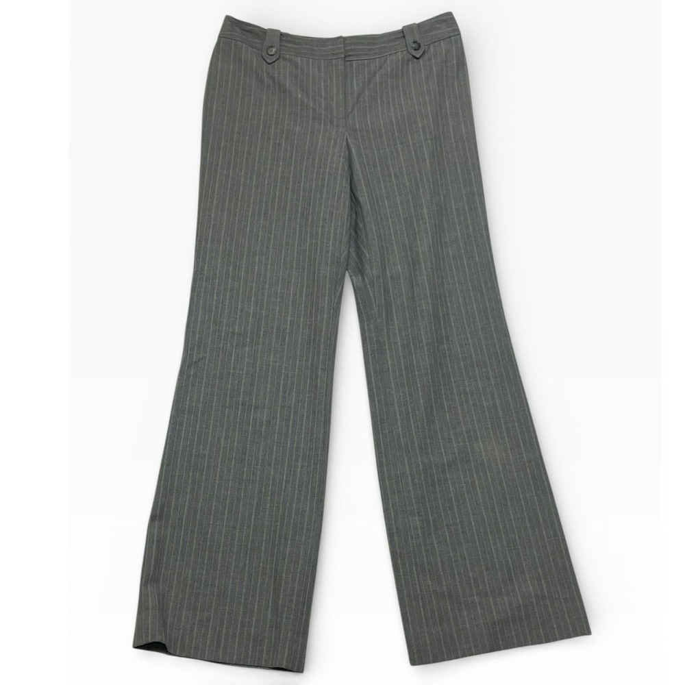 Ann Taylor Petite 4P Grey with Green Striped Pants
